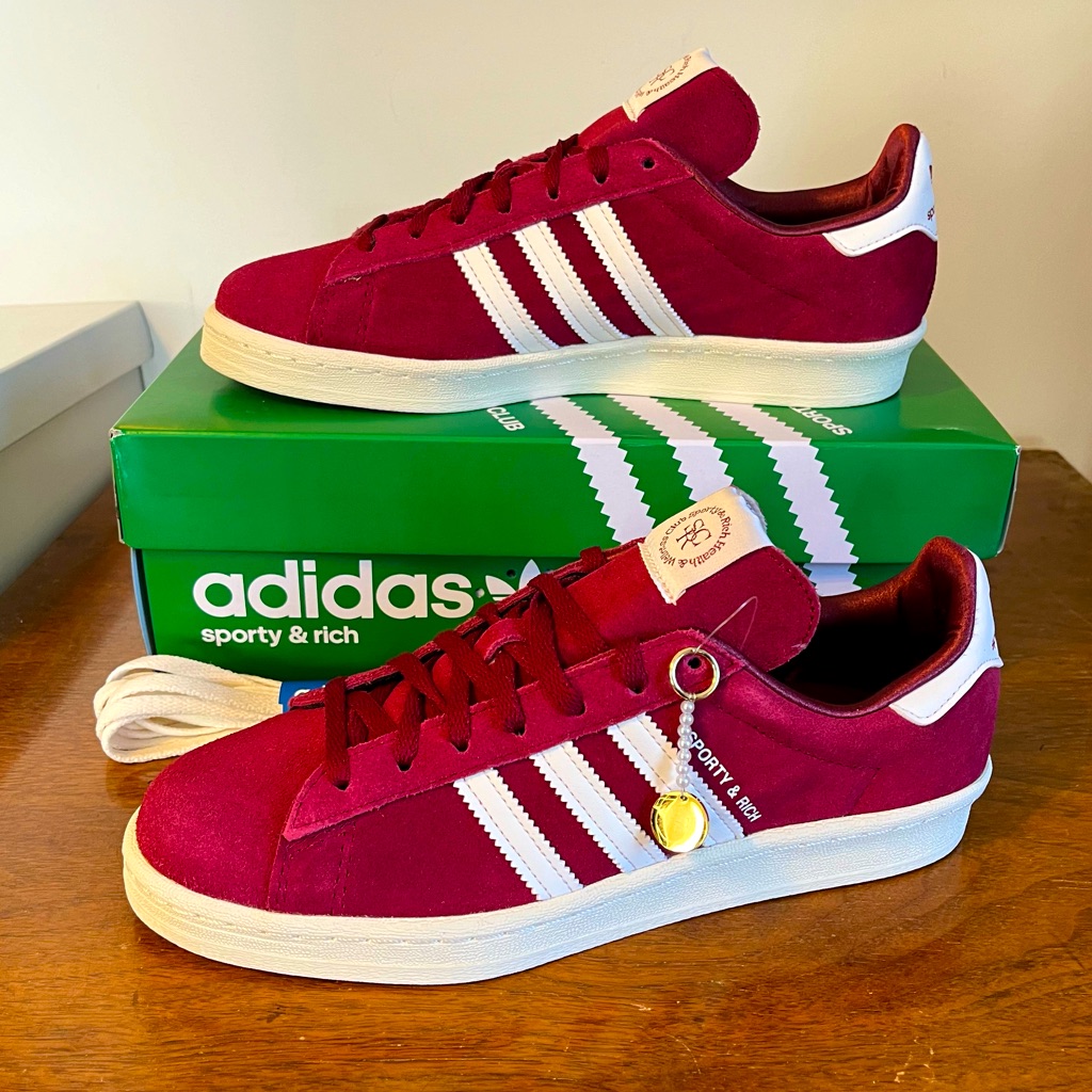 adidas gazelle silver green womens adidas Campus 80s Collegiate Royal / Solar Red main image 0